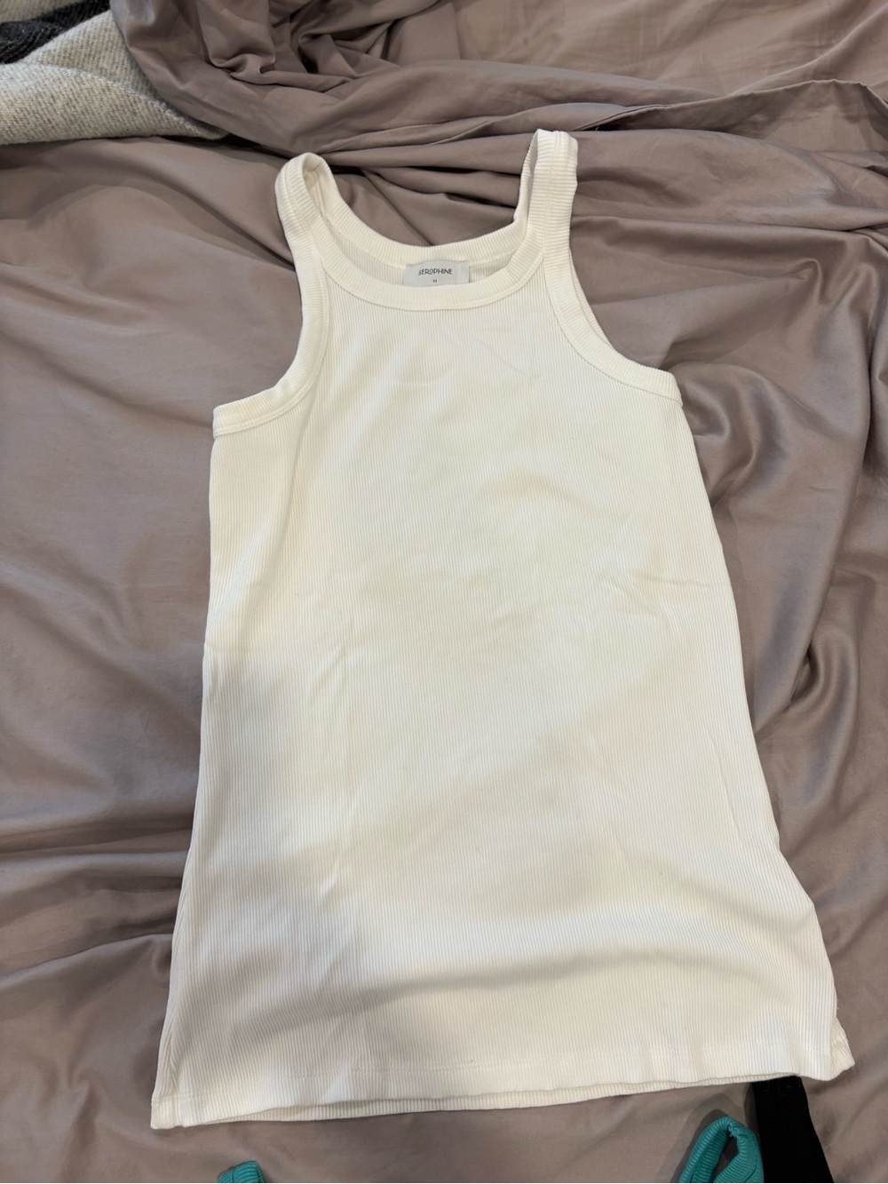 White Ribbed Tank Top (maternity)